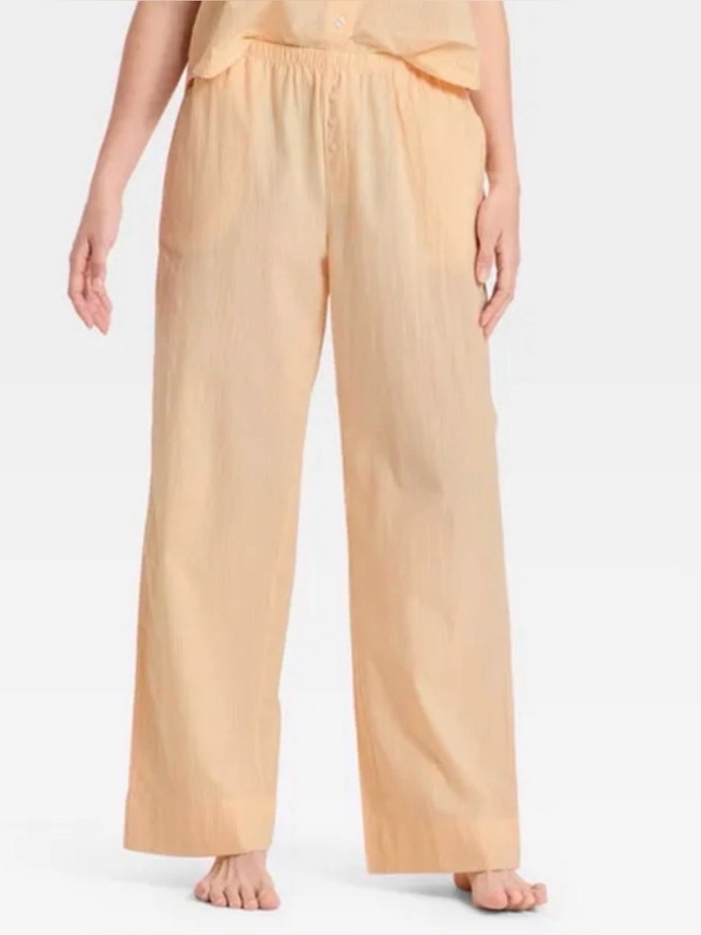 Pale Peach Elastic-Waist Bottoms